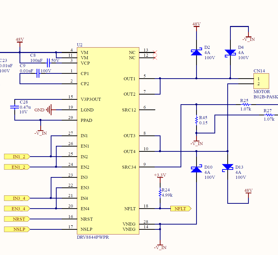 DRV8844: driver operates slower in one direction than other - Motor ...