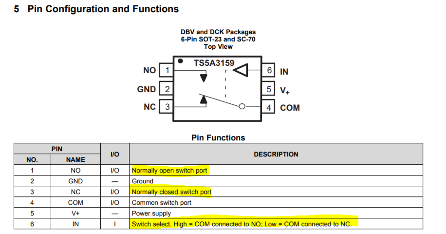 TS5A3159: The value of pull-down resistor - Switches & multiplexers 