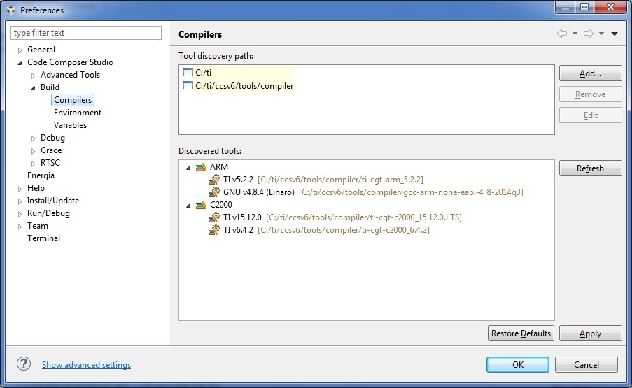 Problem in Importing C2000 compiler 15.9.0 STS built project - Code ...