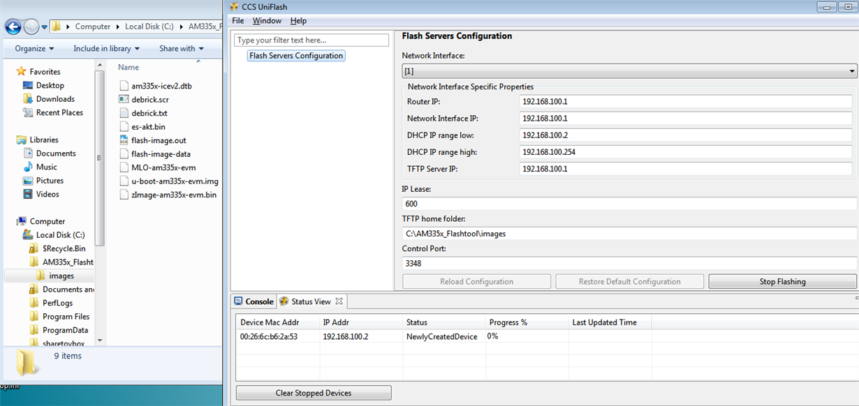 Ccs Uniflash Don't Run When Flash For Am335x - Code Composer Studio 