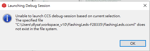 CCS/TMS320F28335: Unable To Launch CCS Debug-session Base On Current ...