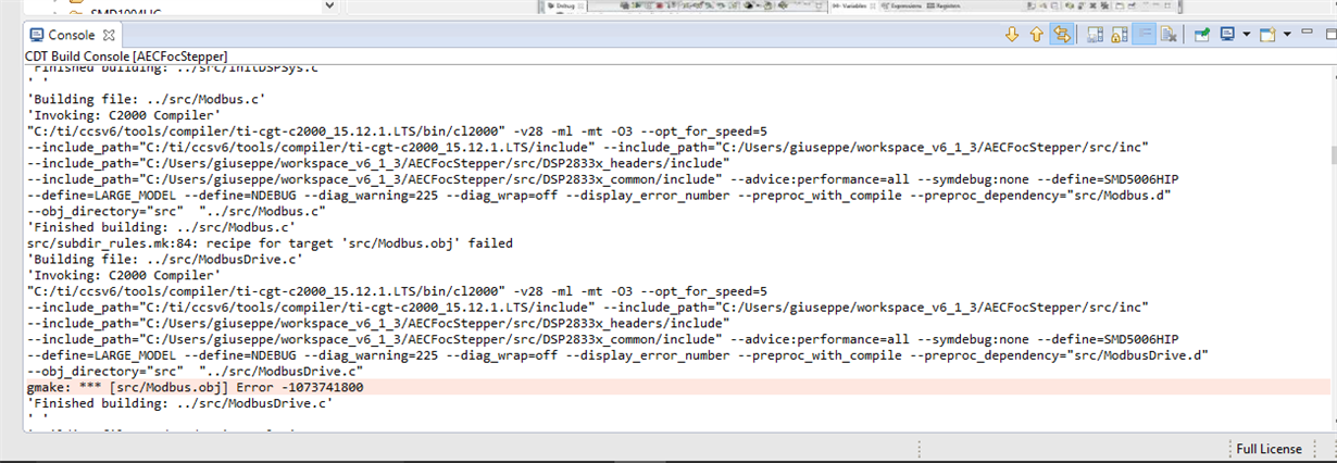 Random errors during project build - Code Composer Studio forum - Code ...
