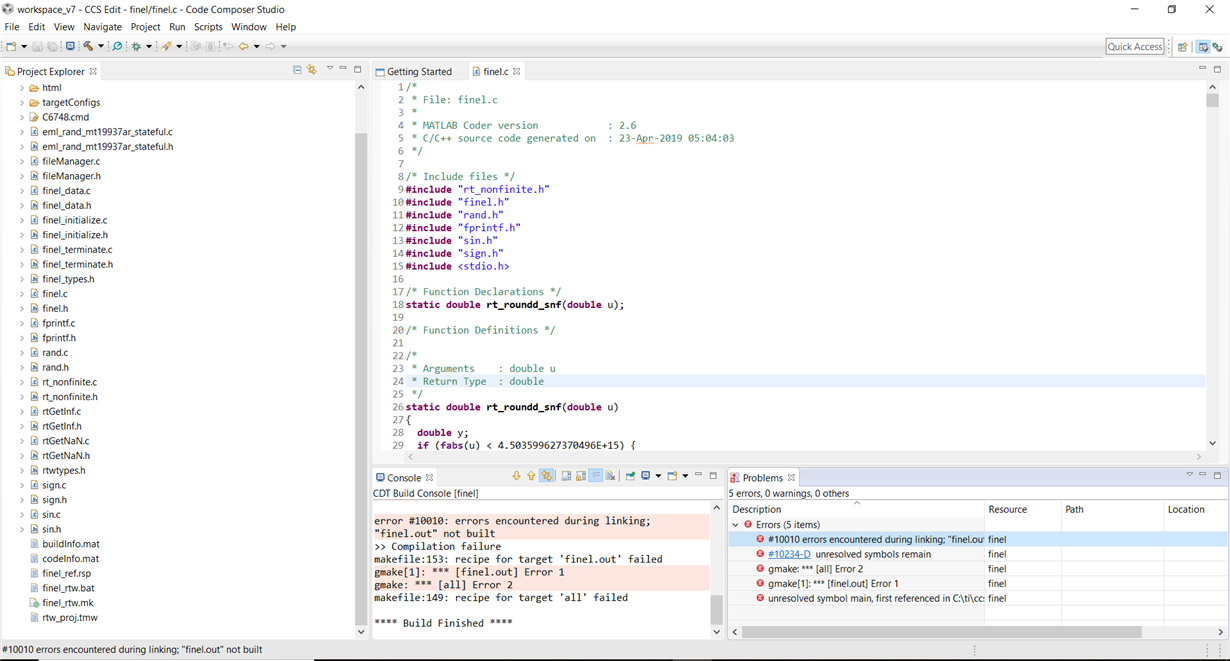 CCS: Description Resource Path Location Type #10010 errors encountered ...