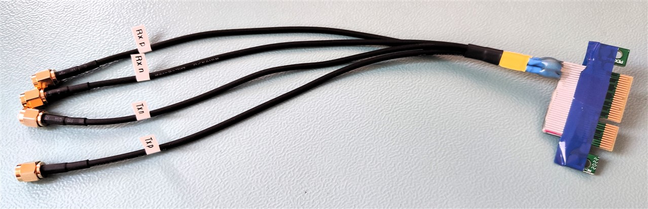 PCIe to 4x SMA (Tx_p, Tx_n, Rx_p and Rx_n)
