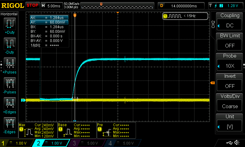 This is the downstream D+/D-, I can tell the reset failed, causing the D+ keeps acting low, and D- keeps acting high. What should I do with my reset. The reset value: 10nF, and 12.1K