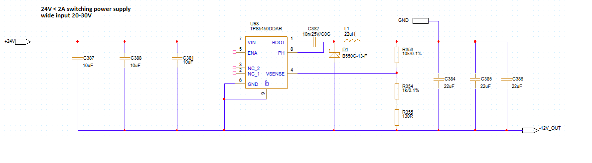 TPS5450: -12V / 3.5A Output Schematic Review - Power management forum ...