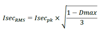Relation B/W Sec rms and sec peak