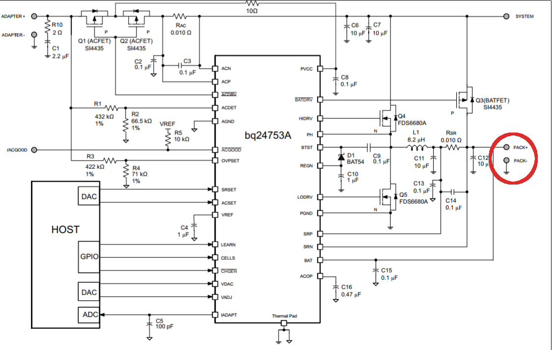 BQ76920:    Difference between BAT- and PACK- - Battery