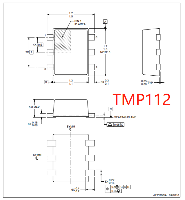 TMP112 We know TPM117's temperature sensing area is at the bottom of
