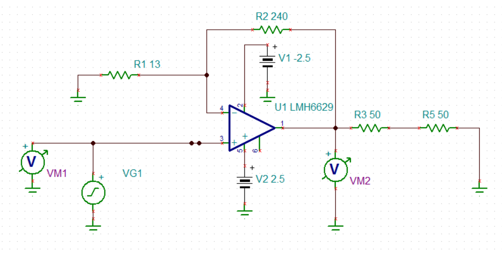 TINA/Spice/LMH6629: Calculated voltage gain is not as the simulated ...