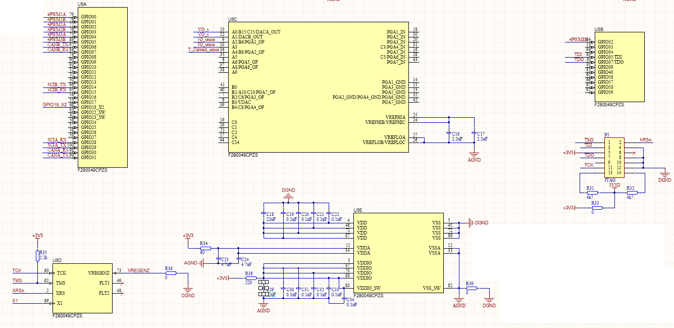 TMS320F280049C: VDDA, VDD, VDDIO, VDDIO_SW Are Easily Burn Down When ...