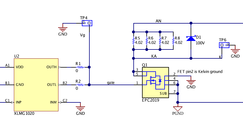 LMG1020: LGM1020 EVM EPC2019 GND connection question - Power management ...