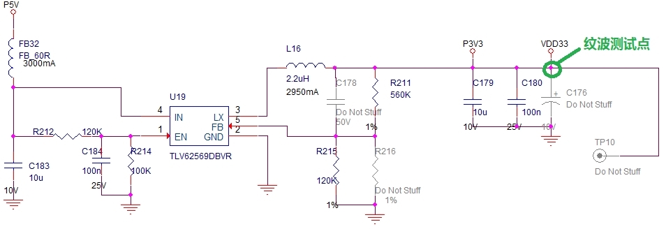 TLV62569: TLV62569 Used as 5V to 3.3V ,When the load at 420ma ,the ...