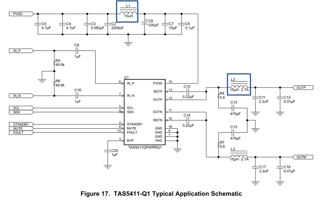 TAS5411-Q1 information about inductance - Audio forum - Audio - TI E2E ...