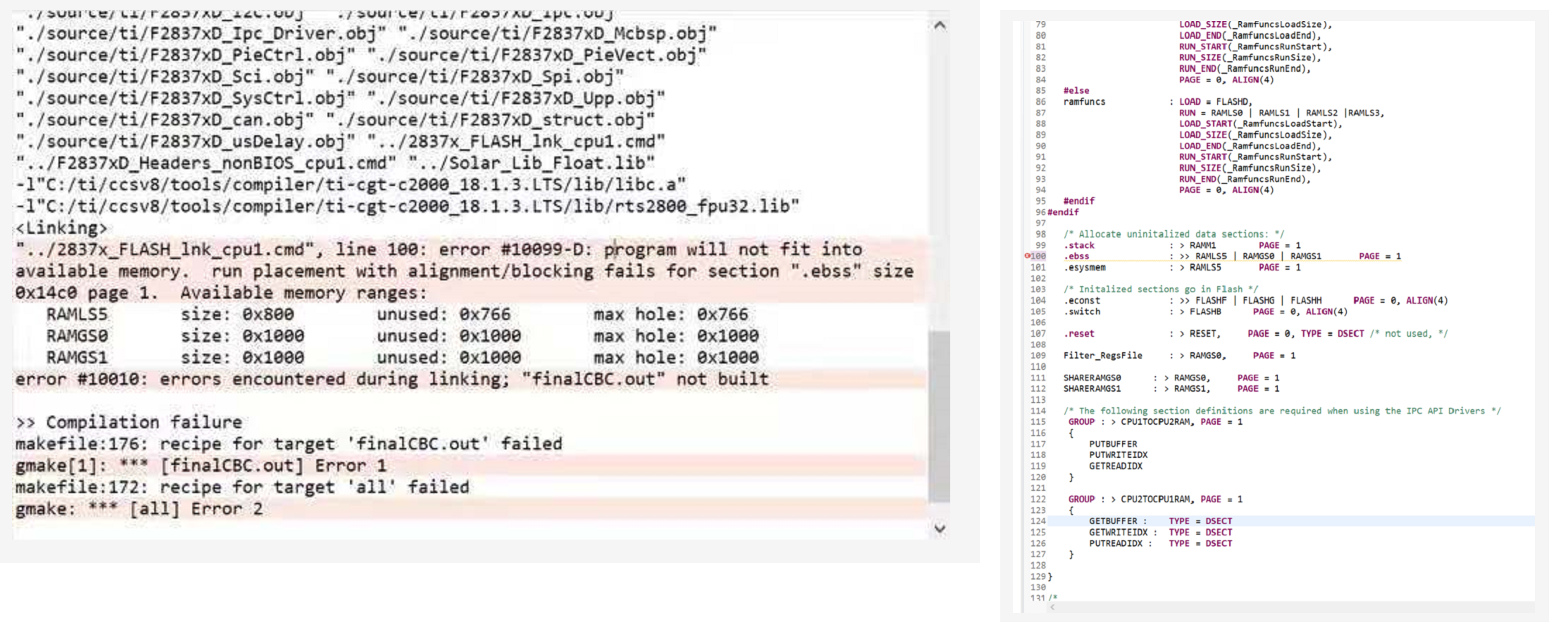 Compiler/TMS320F28377D: increasing memory space of .ebss - Code ...