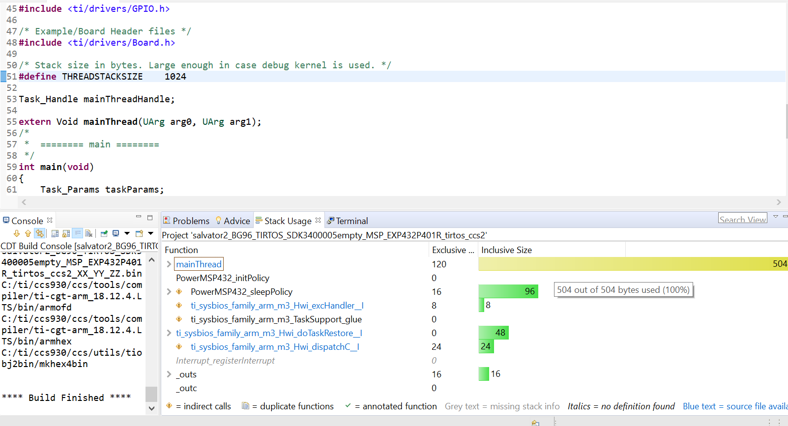 ccs-msp432p401r-how-to-increase-stack-size-of-the-rtos-application-code-composer-studio