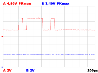 RS-232 RS-485 converter COM1-RX-B and INVALID