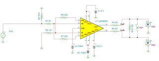 LMH6554: Small signal input not fully reaching VCM on output ...