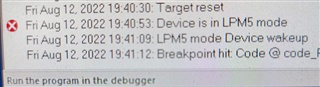 Debug LPM4.5 on FR2433