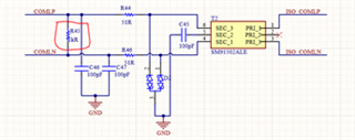 Resistor R45 in BQ79656 custom PCB