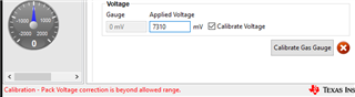 bqstudio calibrate voltage 7.31V fail