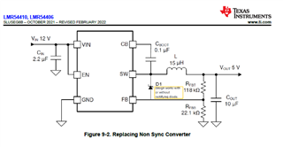 LMR50410: Replacing Non Sync Converter - Power management forum 