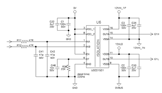 UCC21521: Ringing/oscillation on MOSFET gate - Power management forum ...