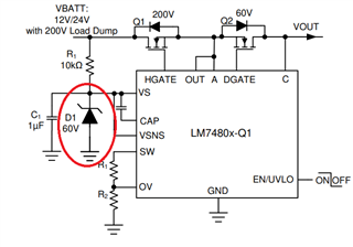 LM7480-Q1: Ideal diode controller for 3.3V output - Power management ...