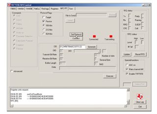 TRF GUI interface for NFC P2P