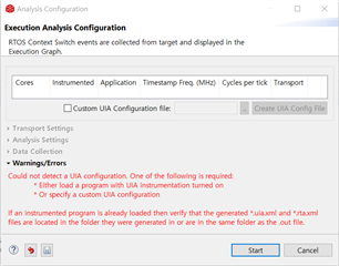 Analysis Configuration Error Screen