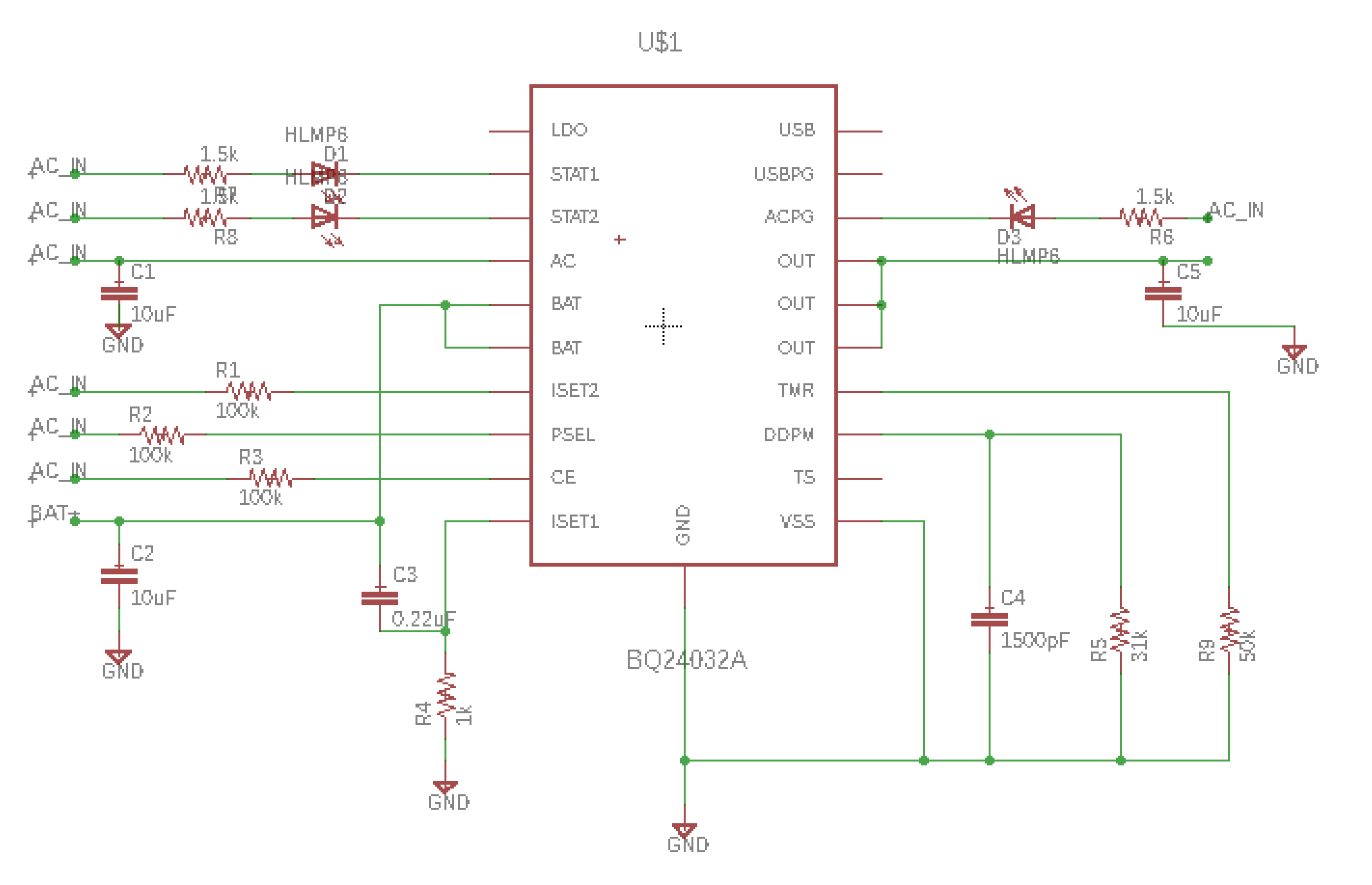 BQ24032A: Schematic review for linear charger bq24032a - Power ...