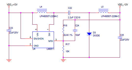 LM2611: schematic review for -12V from 12V - Power management forum ...