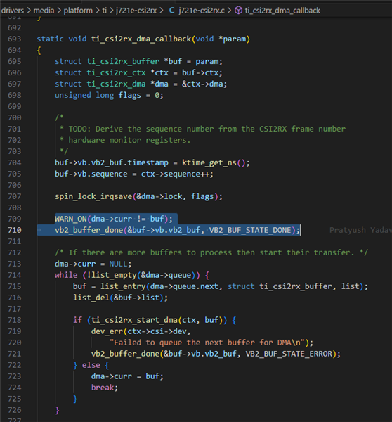 TDA4VM: multi-camera streaming failed and get dma callback warning ...