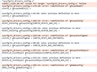 AM263P4: Compiling codes generated by syscfg will prompt errors when ...