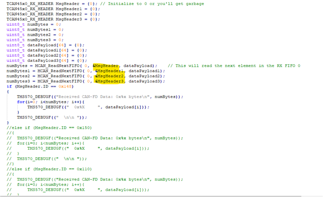 TCAN4550: TCAN4550 SPI to CANFD in TMDX570LC43HDK Polling method or ...