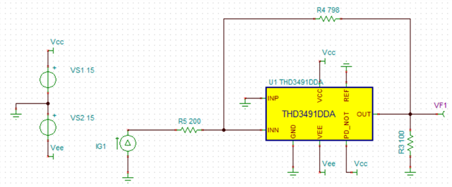 THS3491 How to simulate the closed loop gain of CFA Amplifiers