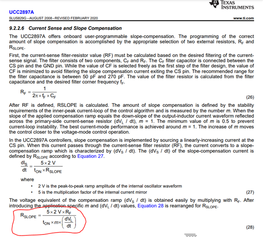 UCC2897A: minimum Rslope value - Power management forum - Power ...