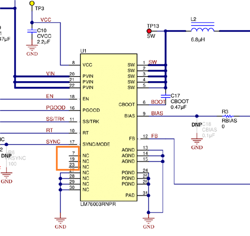 LM76003: Connection for NC Pins - Power management forum - Power ...