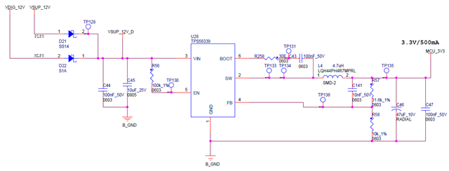 TPS56339: Output voltage increase when load is connected - Power ...