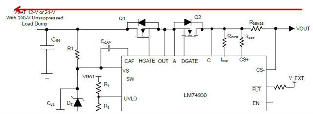 LM74930-Q1: bi-directional current measure question - Power management ...