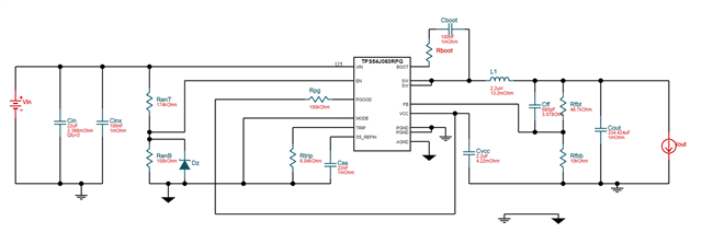 TPS54J060: shutdown after few seconds of startup - Power management ...