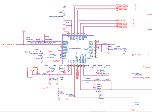 TLV320AIC29: Why is pin15 vbat battery voltage monitor damaged - Audio ...