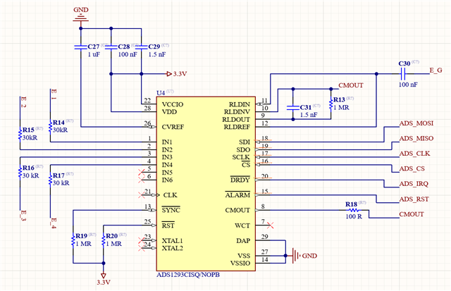 ADS1293: Design questions about this product for implementation in many ...