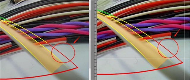 the aliasing effect of red line