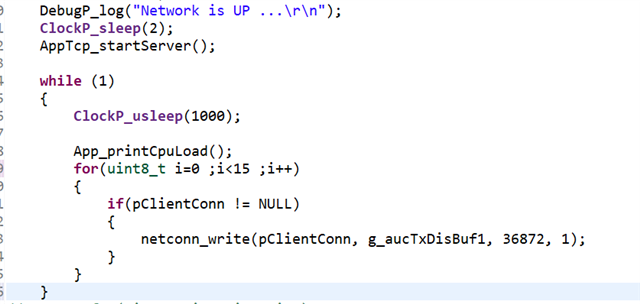 LP-AM243:LP-AM243 as the server and actively sends data to the client ...