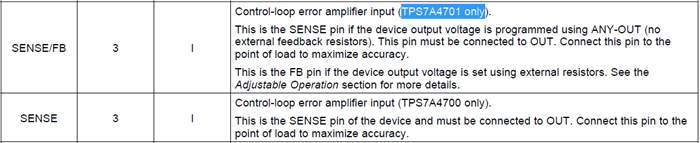 TPS7A47: About Difference Between TPS7A4700 And TPS7A4701 - Power ...