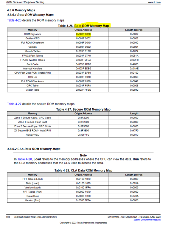 TMS320F280039C: Question Regarding The Documentation For The Boot ROM ...