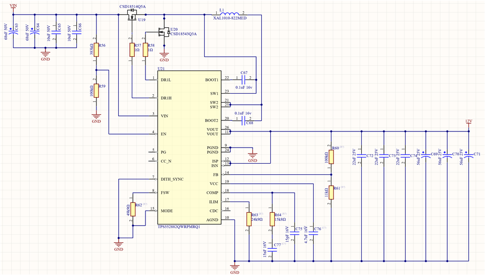 TPS552882-Q1: Schematic Review - 12V Output buck boost - Power 